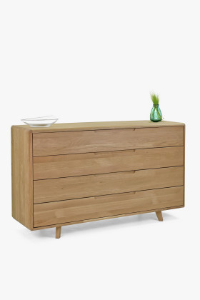 Fehér tölgy fiókos komód skandináv stílusban hálószobába, olaj-viasz